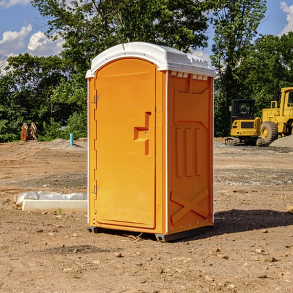 how often are the porta potties cleaned and serviced during a rental period in Celestine